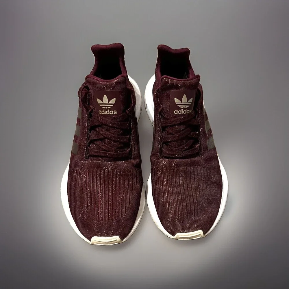 Womens Adidas Swift Run Originals Athletic Tennis Shoes Burgundy Sneakers Sz 7.5